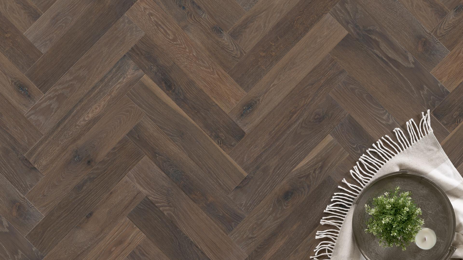 Brushed Oak Woodburn Herringbone Kentwood Flooring
