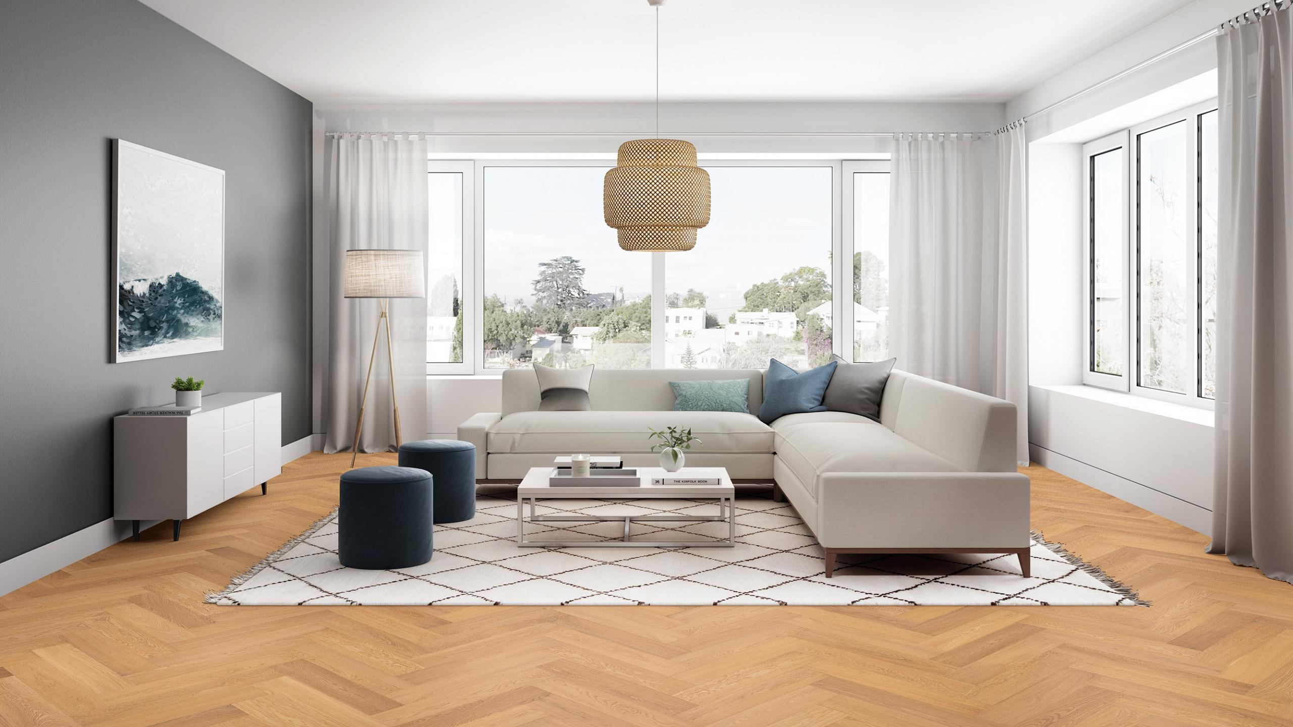 Brushed Oak Morning Sun Herringbone