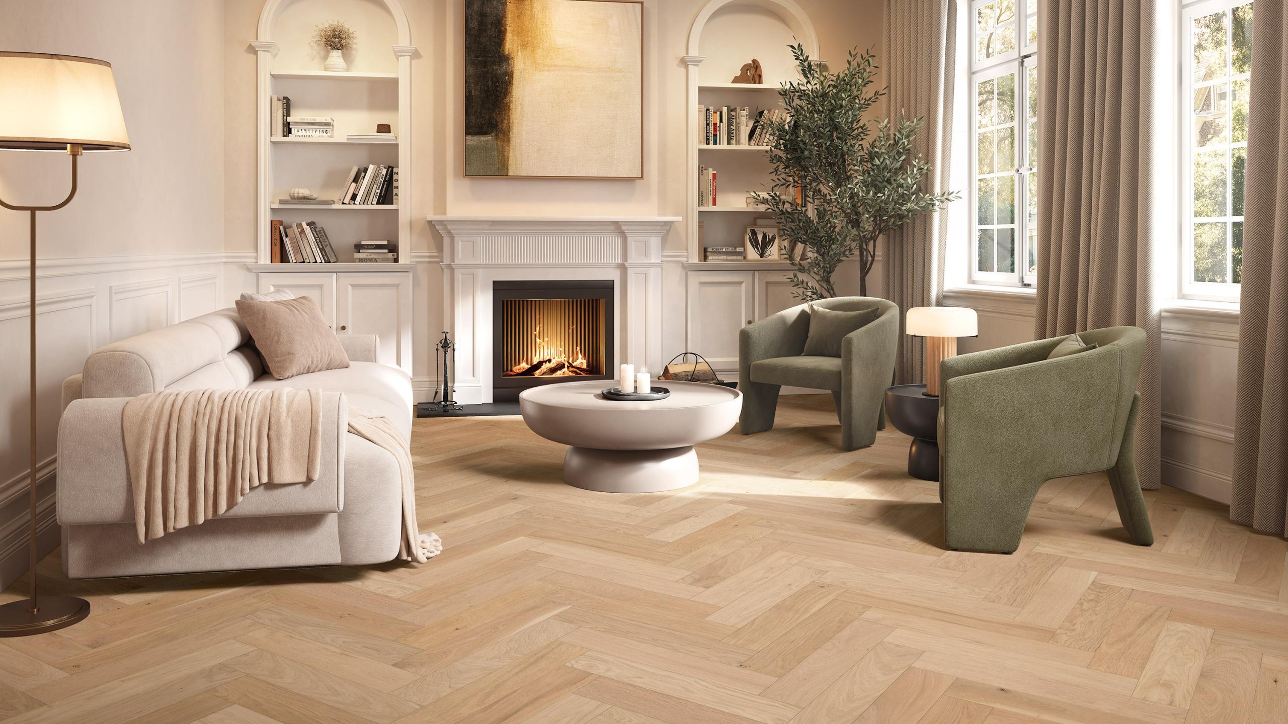 Brushed Oak Gold Hill Herringbone