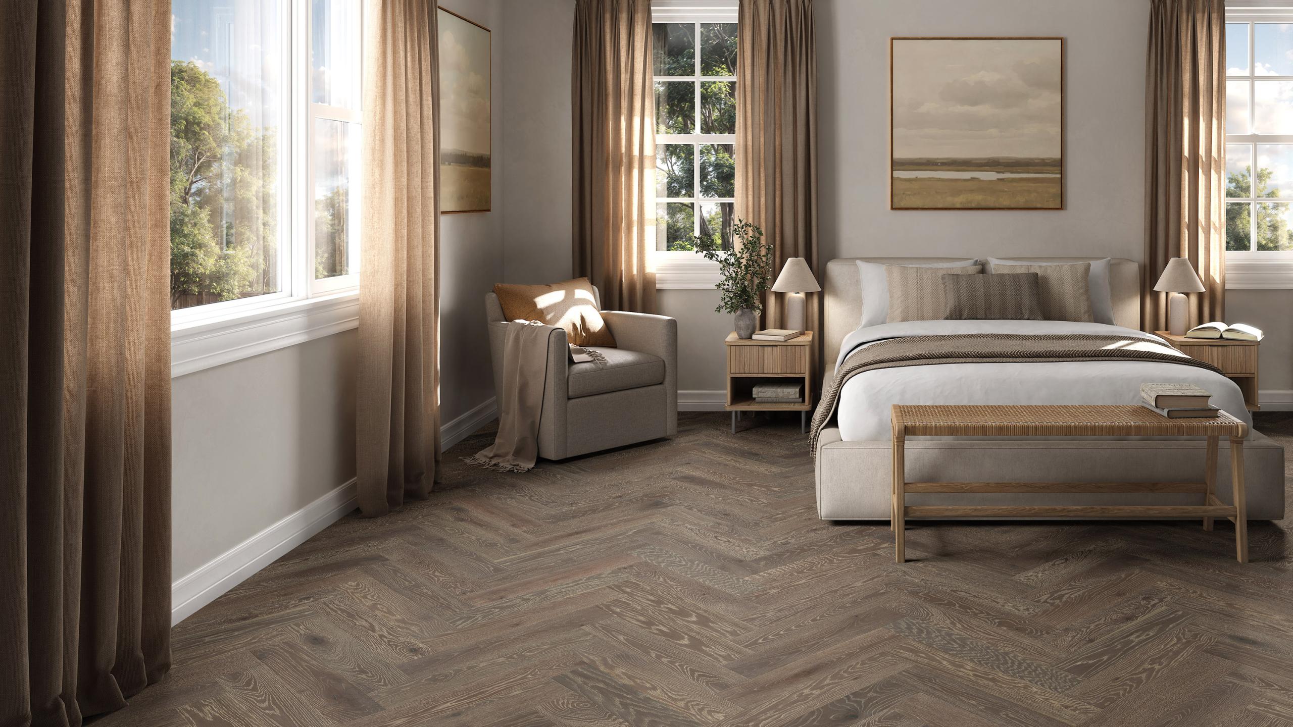 Brushed Oak Black Butte Herringbone