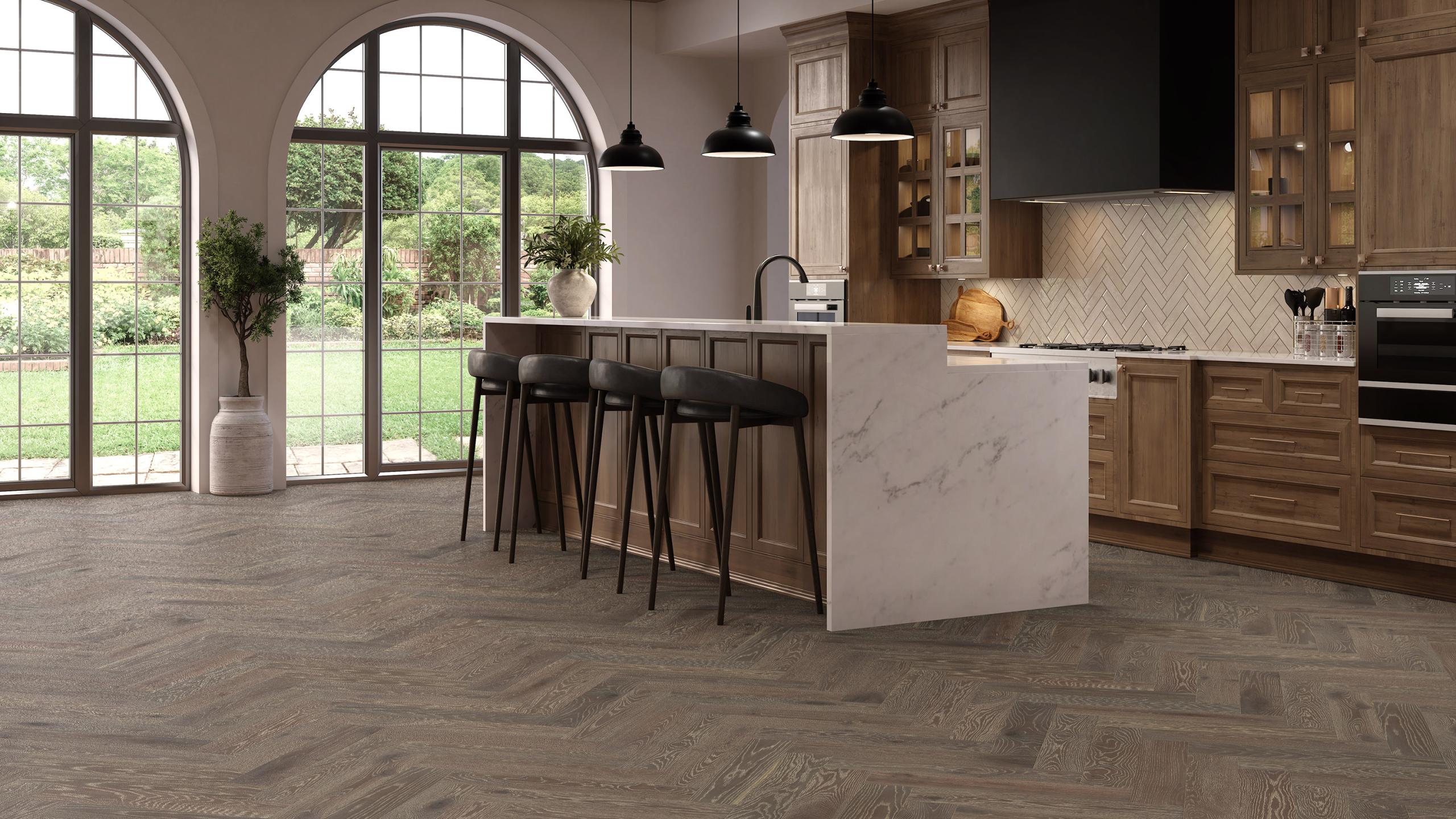 Brushed Oak Black Butte Herringbone