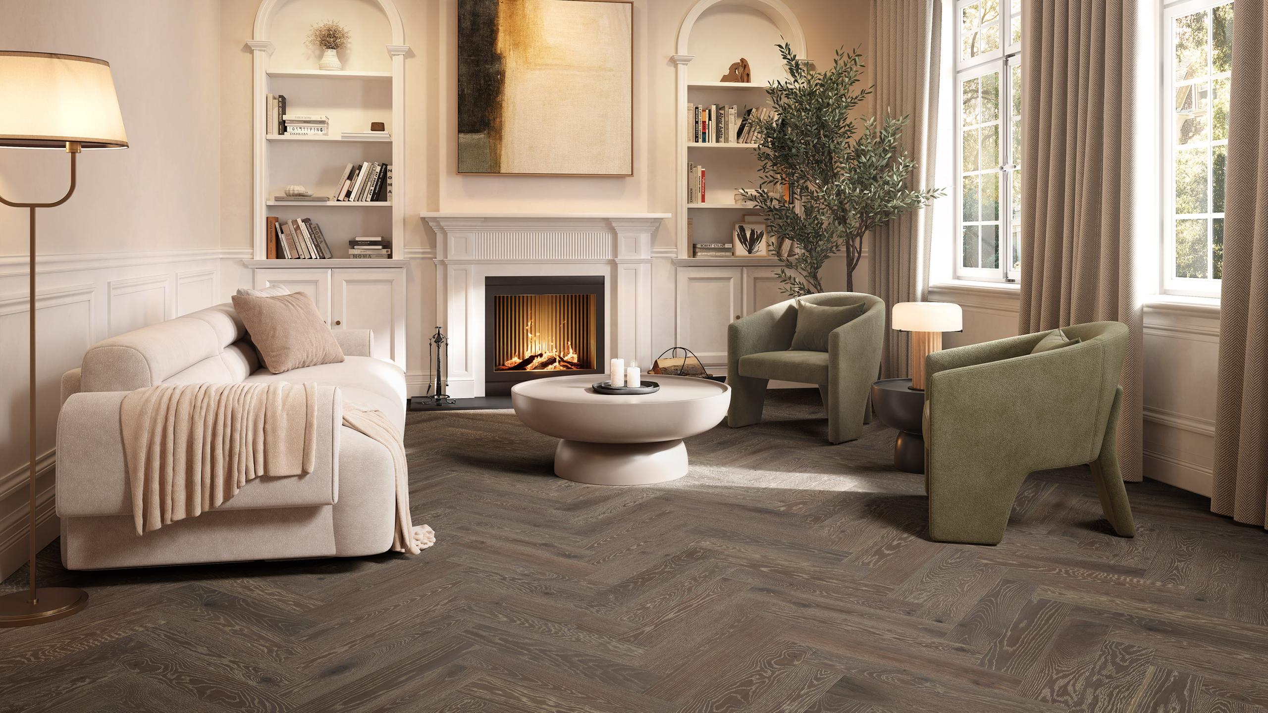 Brushed Oak Black Butte Herringbone